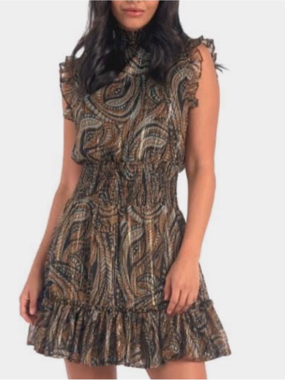 Elan Fiorela Paisley Tiered Mini Dress